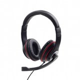 Gembird MHS-03-BKRD headset fekete-piros 