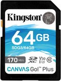Kingston 64GB Canvas Go Plus SDXC C10 UHS-I U3 V30 memóriakártya 