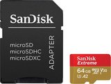 Sandisk 64GB microSDXC Extreme UHS-I C10 V30 A2 memóriakártya SD adapterrel 