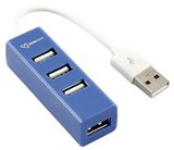 Sbox H-204BL 4 portos USB2.0 HUB kék 