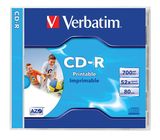 Verbatim CD-R 700MB nyomtatható 52x normál tok 
